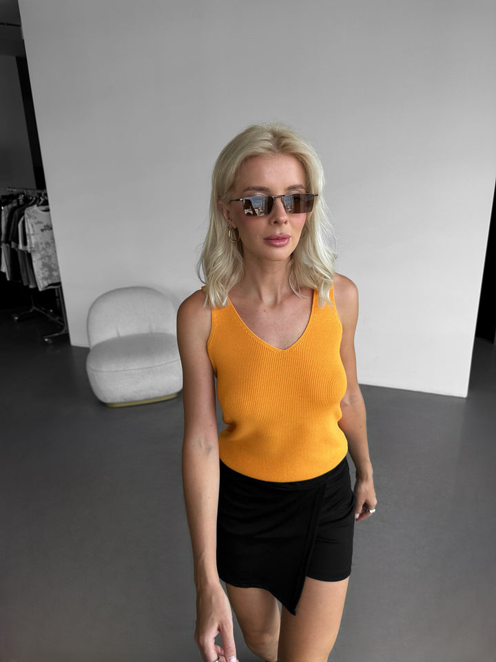 Knit Crop Top - Yellow