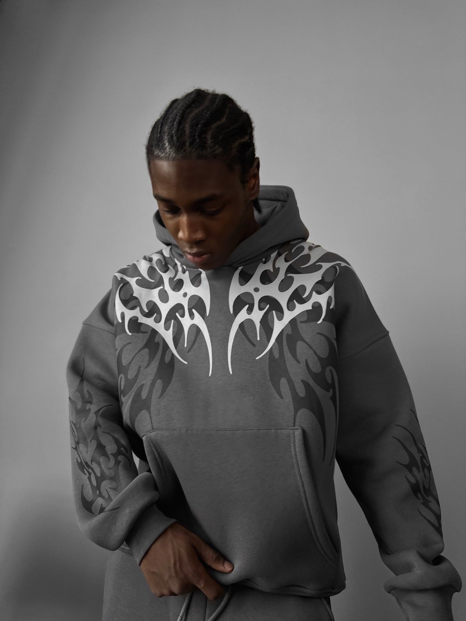 トップス 90 Tribal Kingo Logo Fur Hoodie M Tribal Kingo Logo Fur Zip Hoodie – YZ