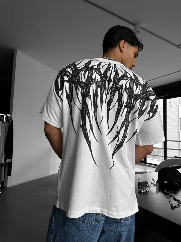 Oversize Mafia Tribal T-shirt - Ecru