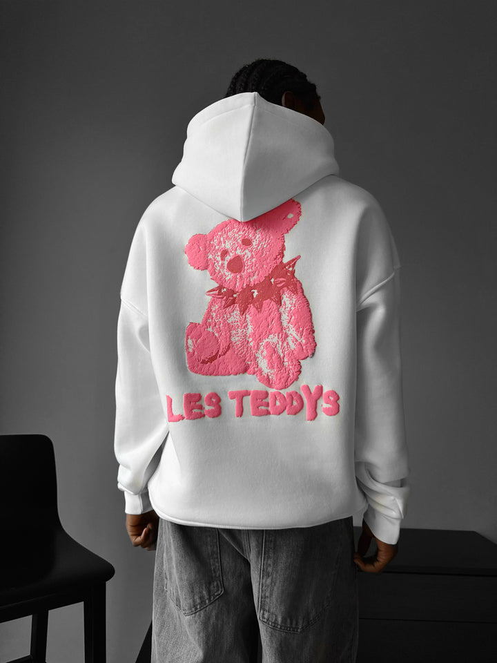 Oversize 'Les Teddys' Hoodie - White