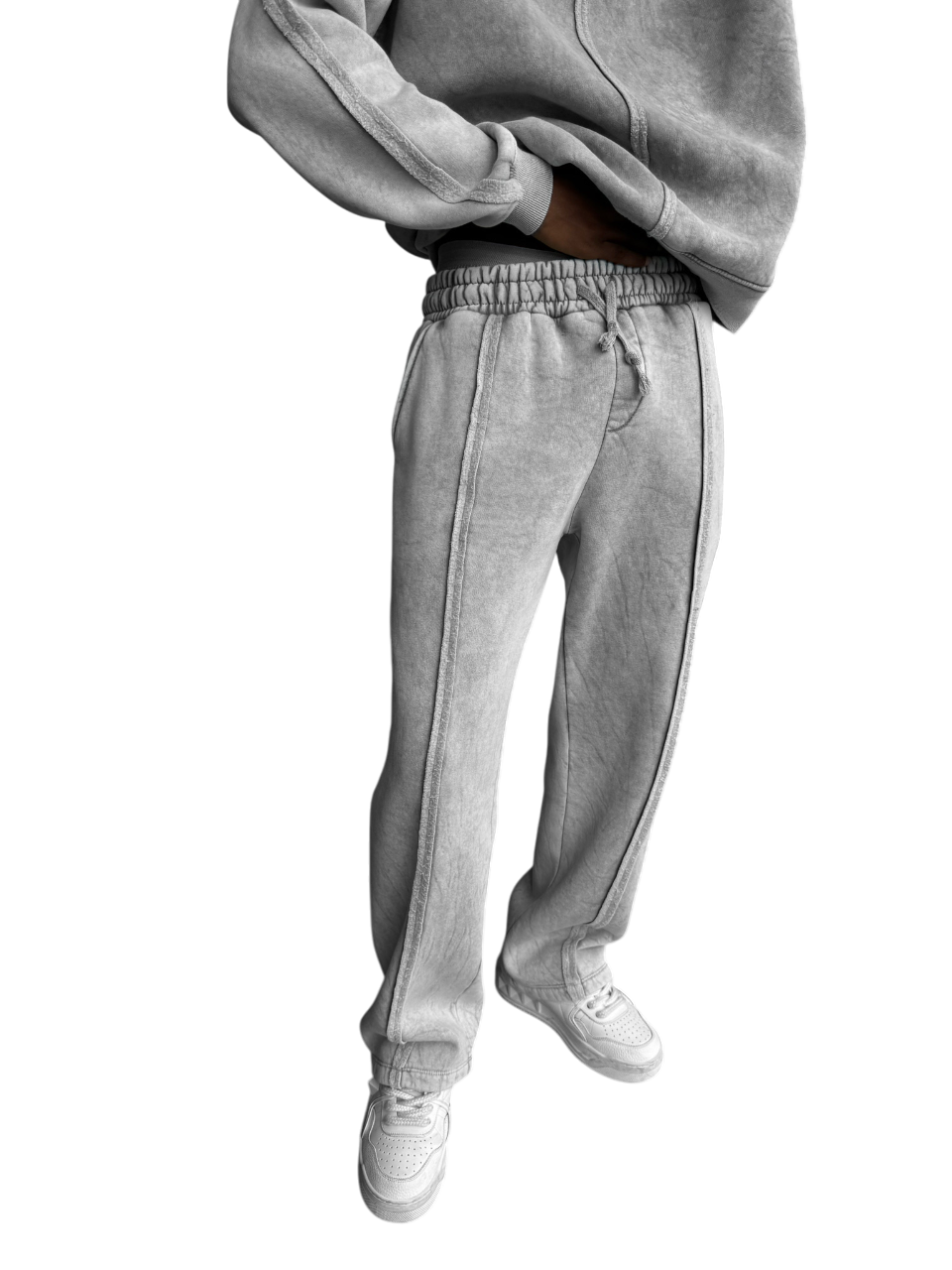 Loose Fit washed Seam Trousers - Grey