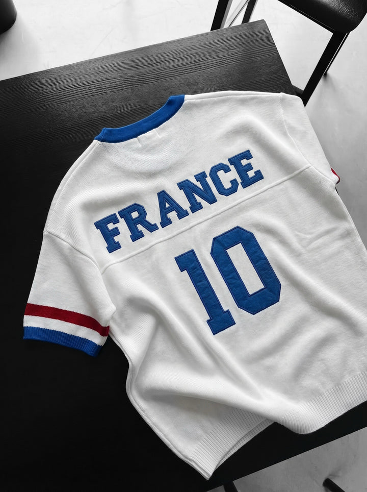 Oversize France Knit T-shirt - White