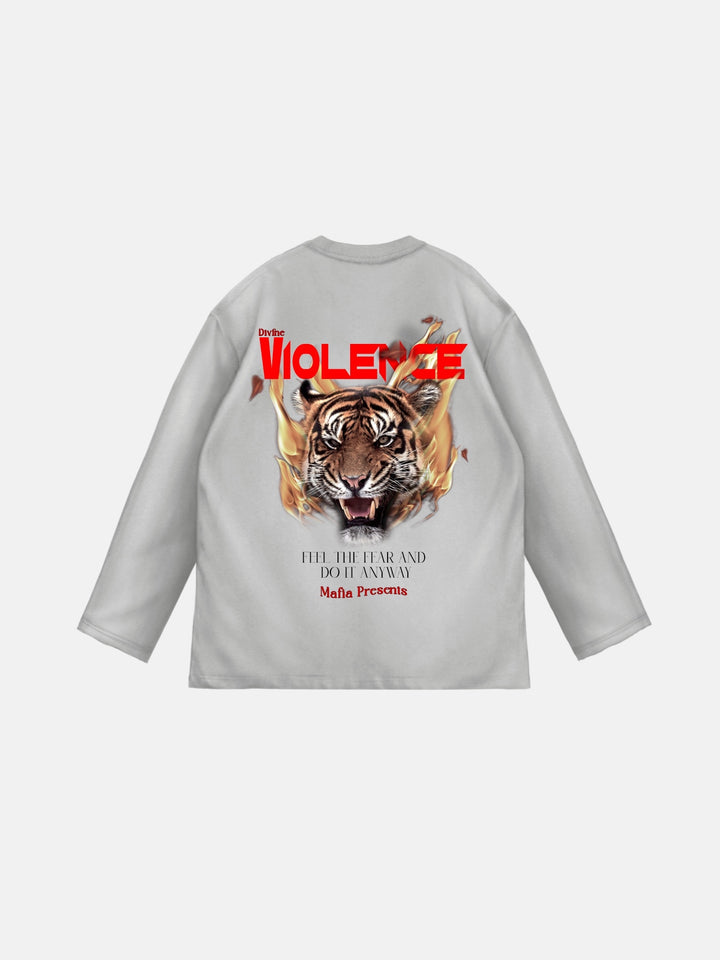 Oversize Violence Sweater - Grey