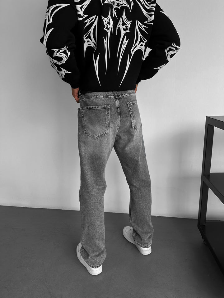 Baggy Torn Jeans - Anthracite