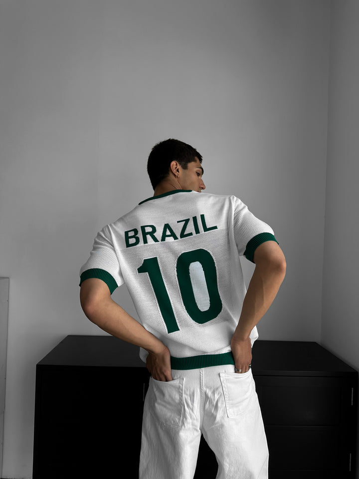 Oversize Brazil Knit T-shirt - White