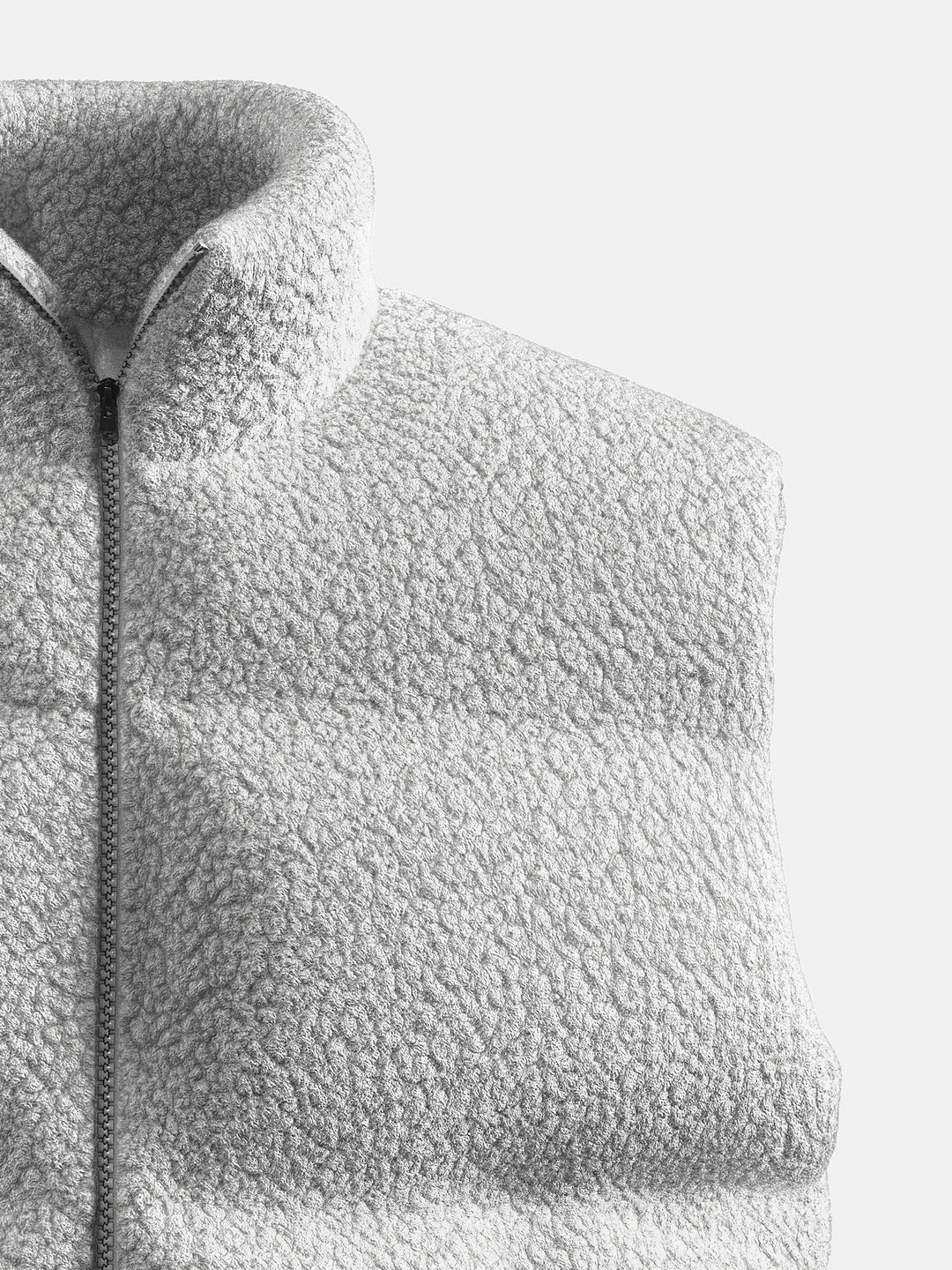 Oversize Plush Vest - Grey