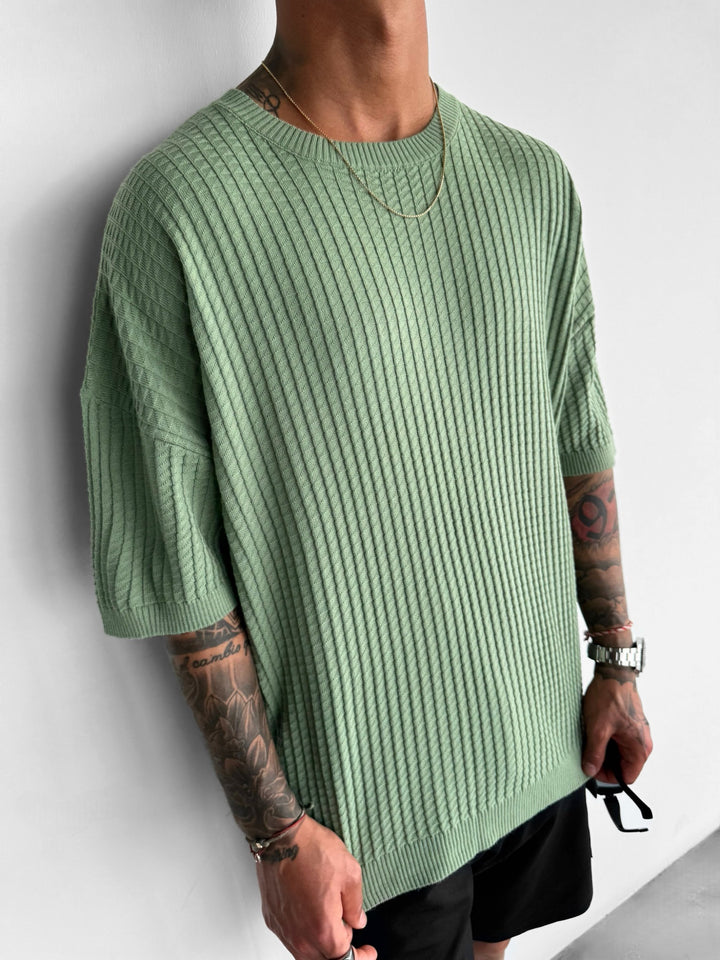 Oversize Waffle T-Shirt - Green