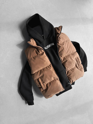 Oversize Carbon Vest - Brown