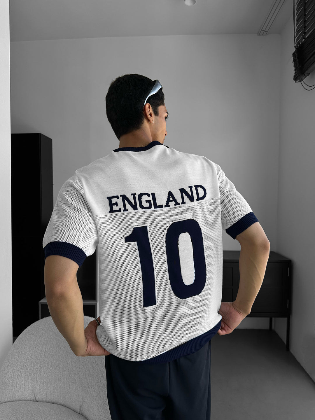 Oversize England Knit T-shirt - White