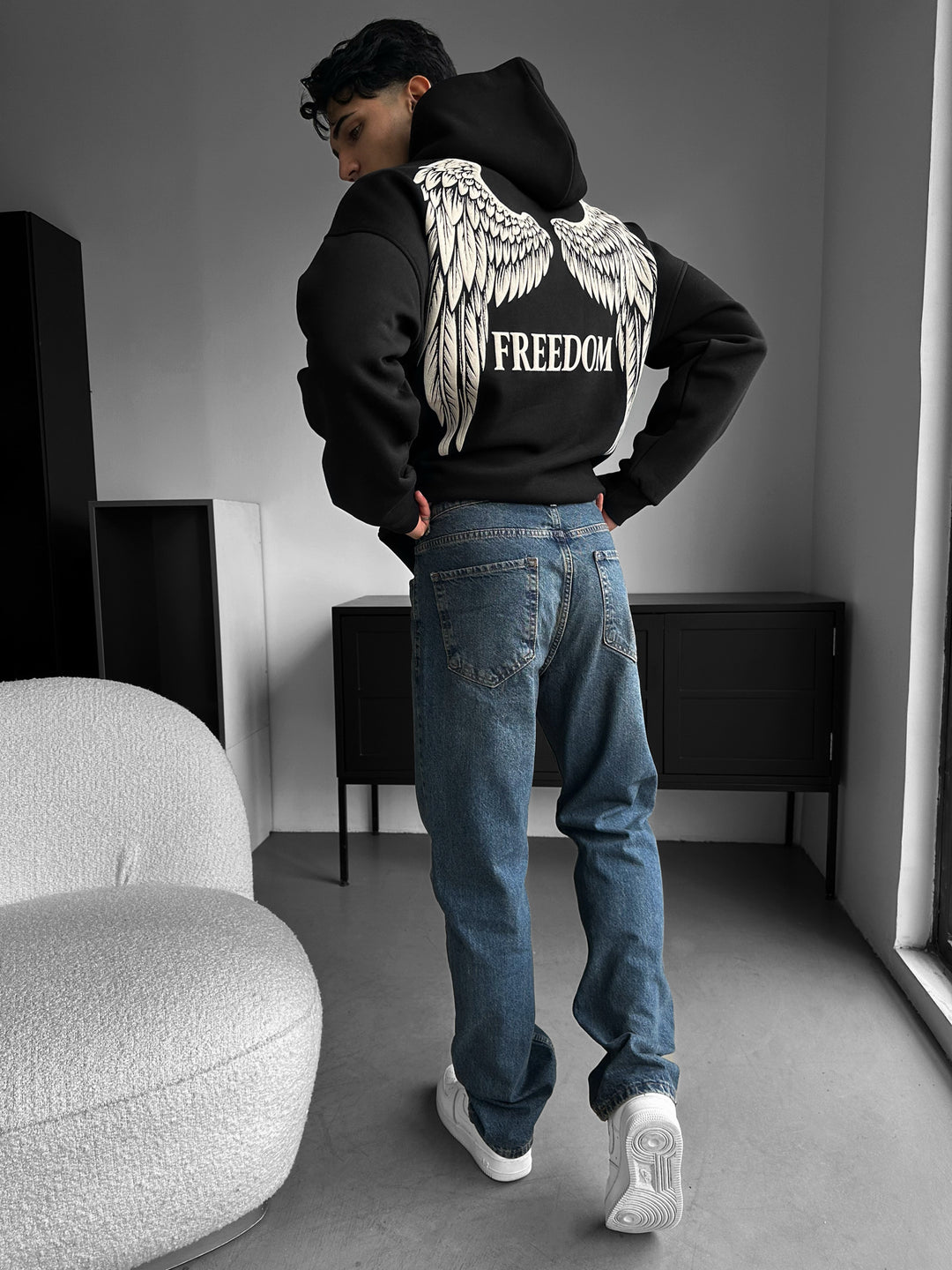 Oversize Freedom Hoodie - Black