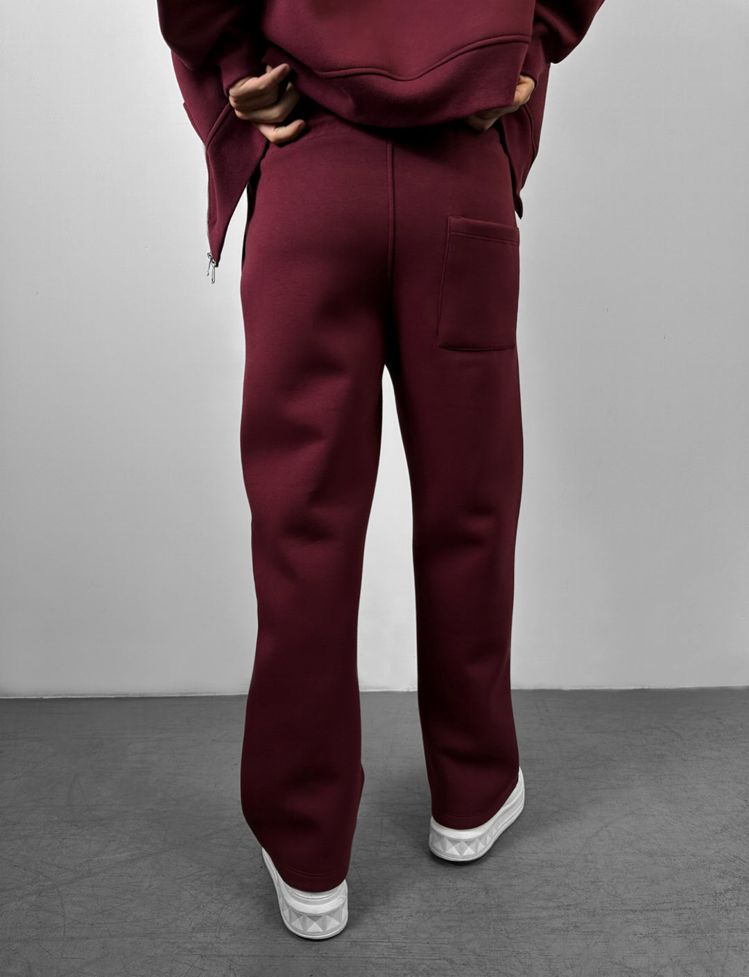 Loose Fit Seam Trousers - Bordeaux