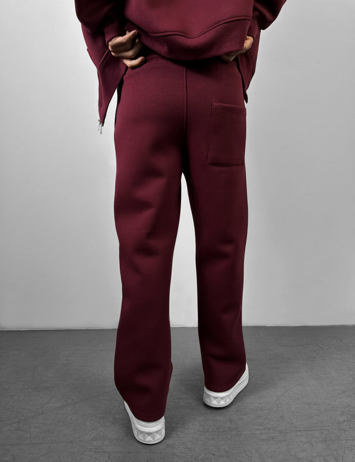 Loose Fit Seam Trousers - Bordeaux