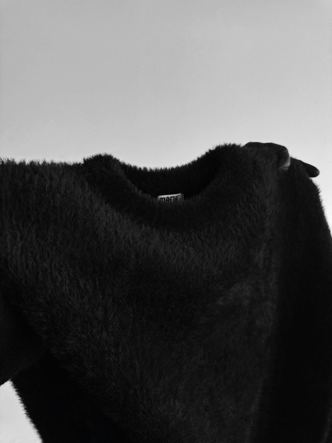 Oversize Hairy Rope Sweater - Black