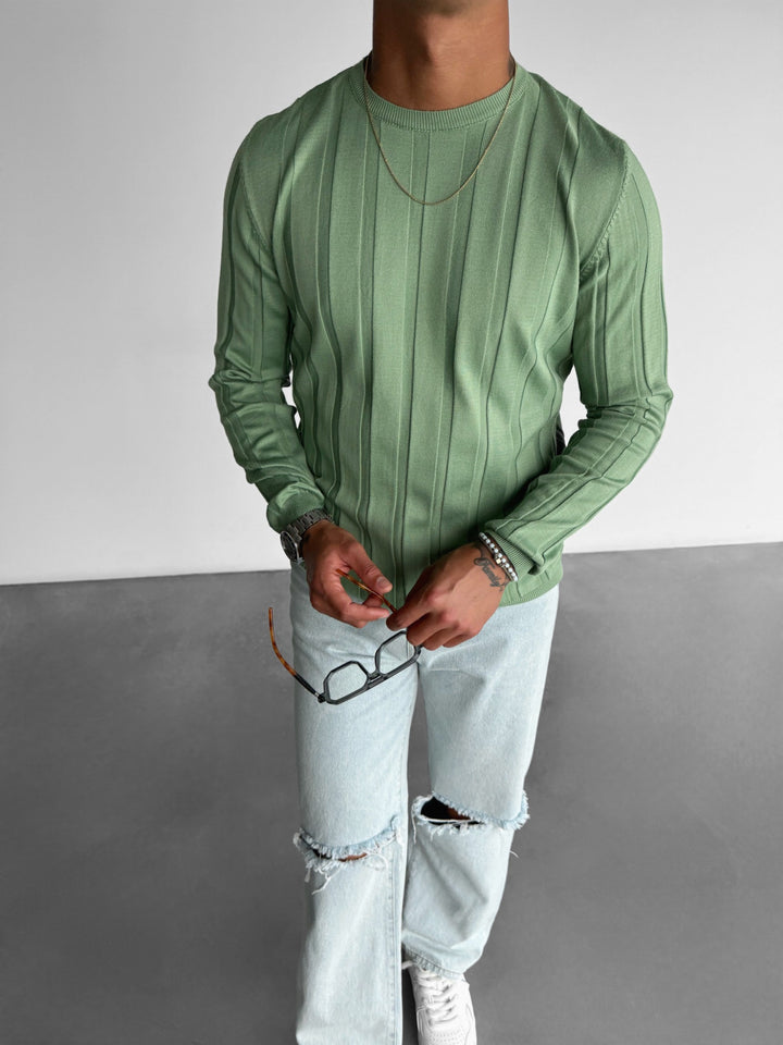Regular Strip Sweater - Mint