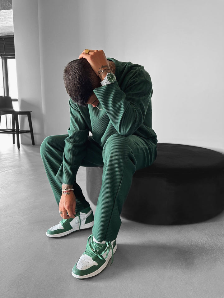 Oversize Cord Sweater - Forest Green