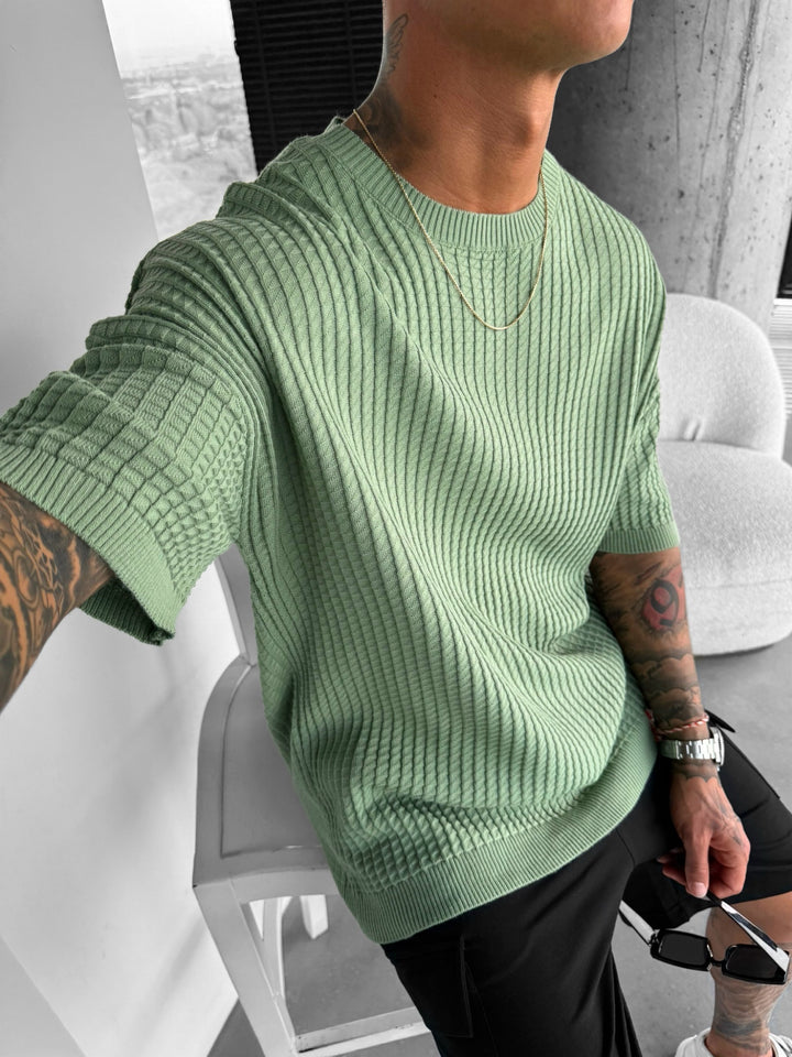 Oversize Waffle T-Shirt - Green