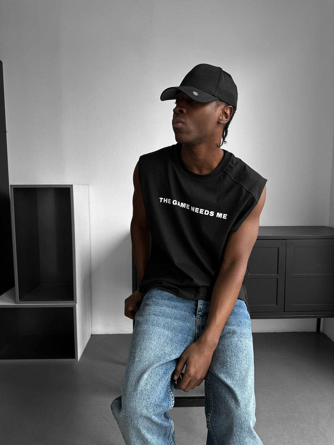 Oversize Game Tanktop - Black