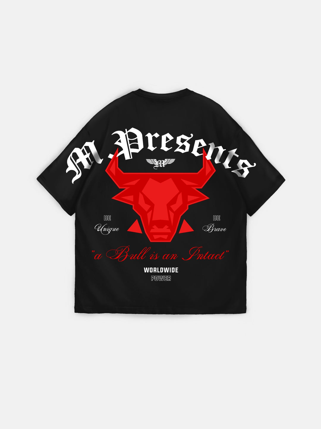 Oversize Bull Worldwide T-shirt - Black and Red