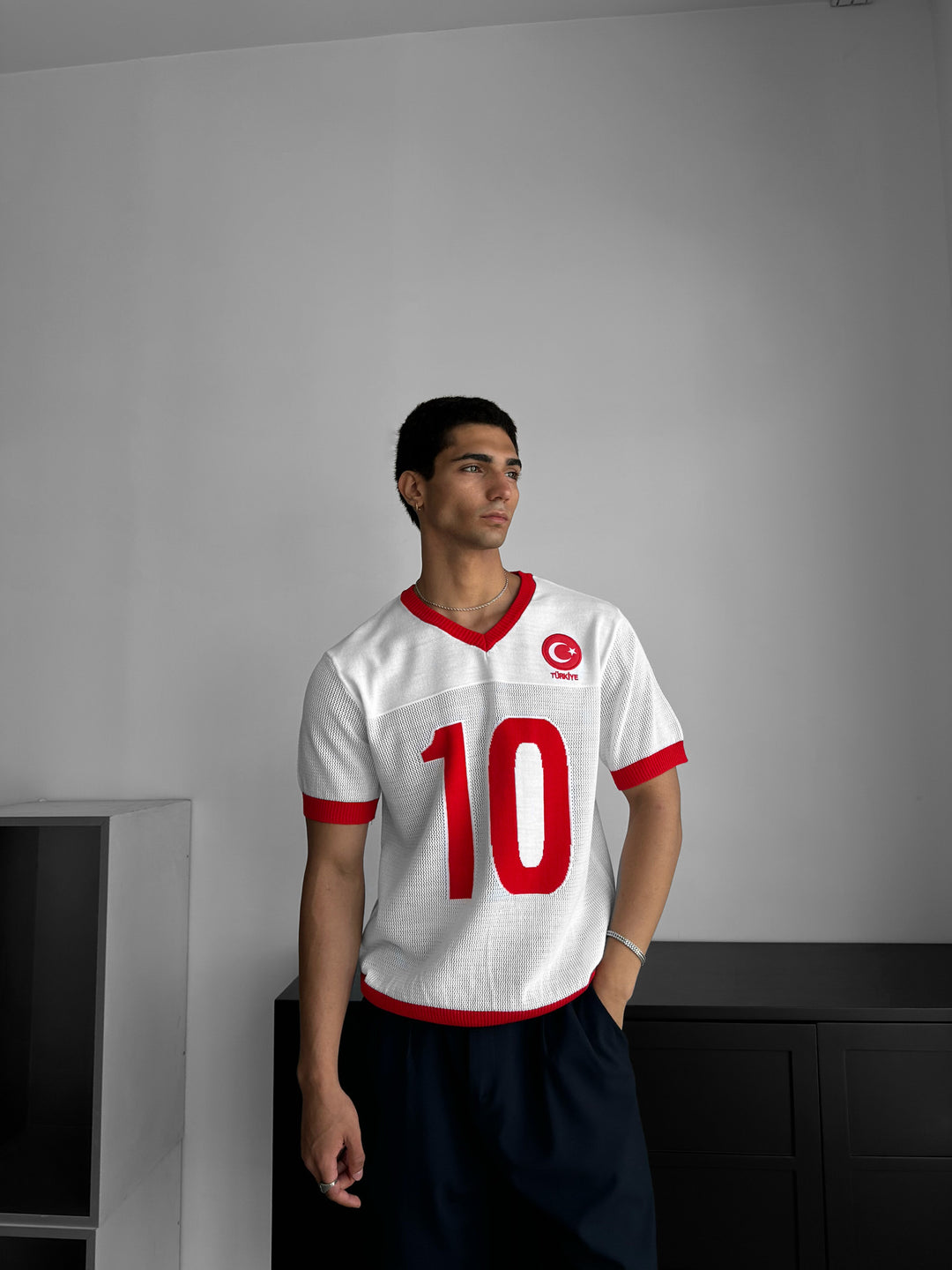 Oversize Türkiye Knit T-shirt - White