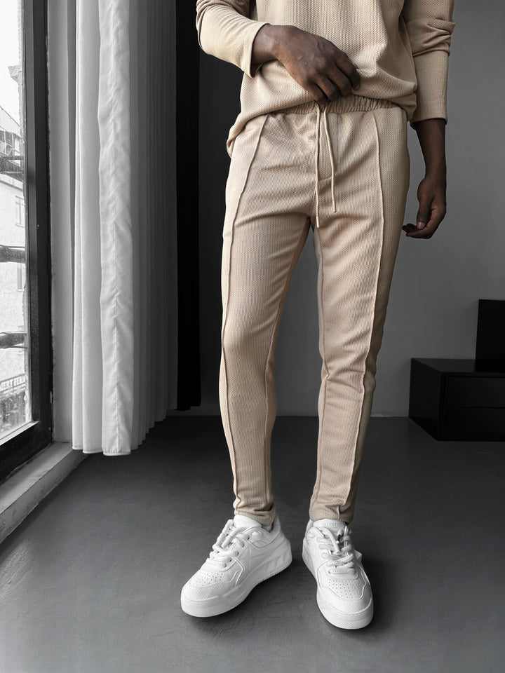 Pleated Suit Trousers - Beige