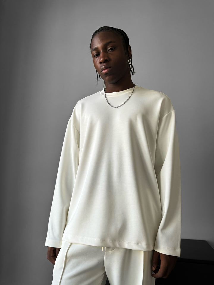 Oversize Modal Sweatshirt - Ecru