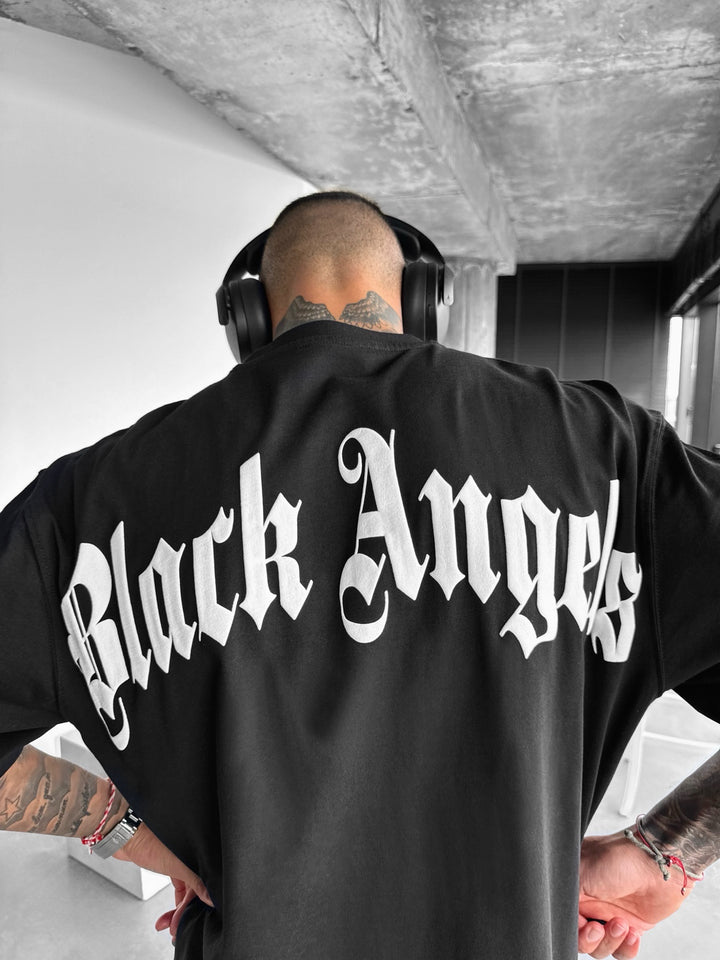 Oversize Black Angels T-Shirt - Black