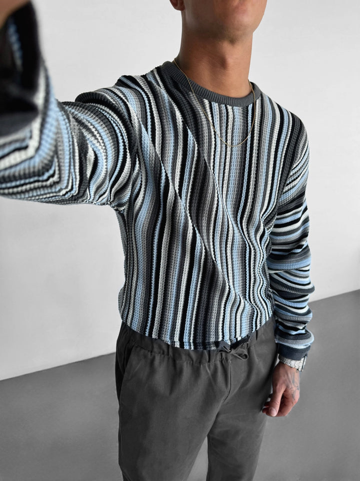 Thin Striped Sweater - Anthracite