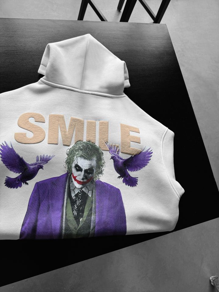 Oversize Smile Hoodie - Ecru