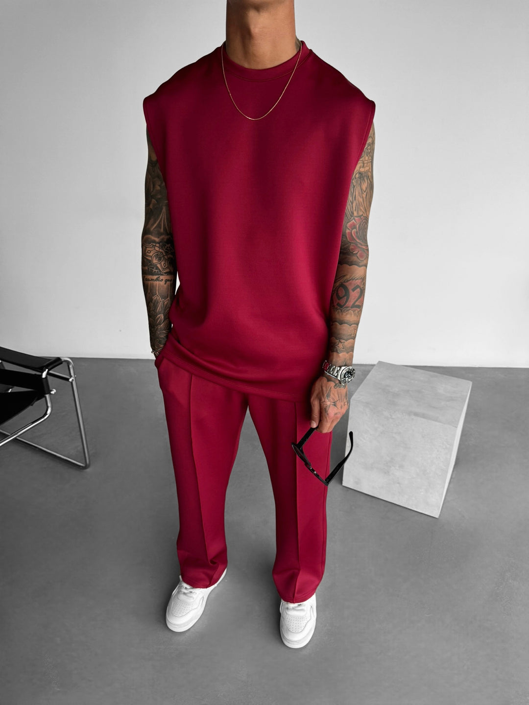 Oversize Diver Tanktop - Bordeaux