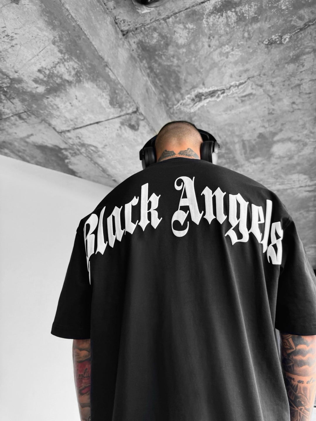 Oversize Black Angels T-Shirt - Black