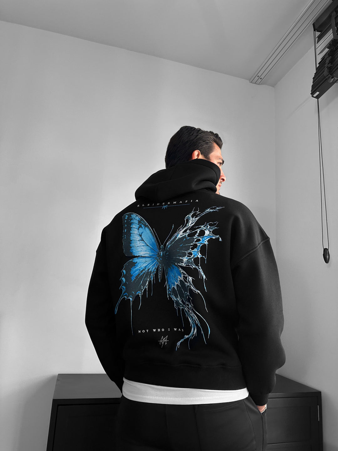 Oversize Broken Butterfly Hoodie - Black