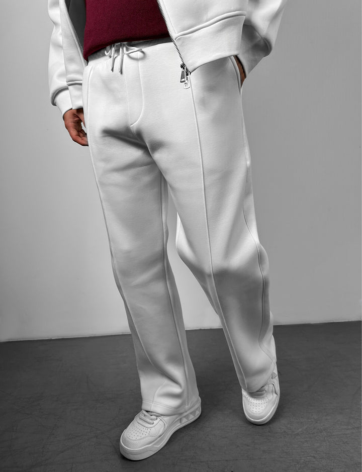 Loose Fit Seam Trousers - Ecru