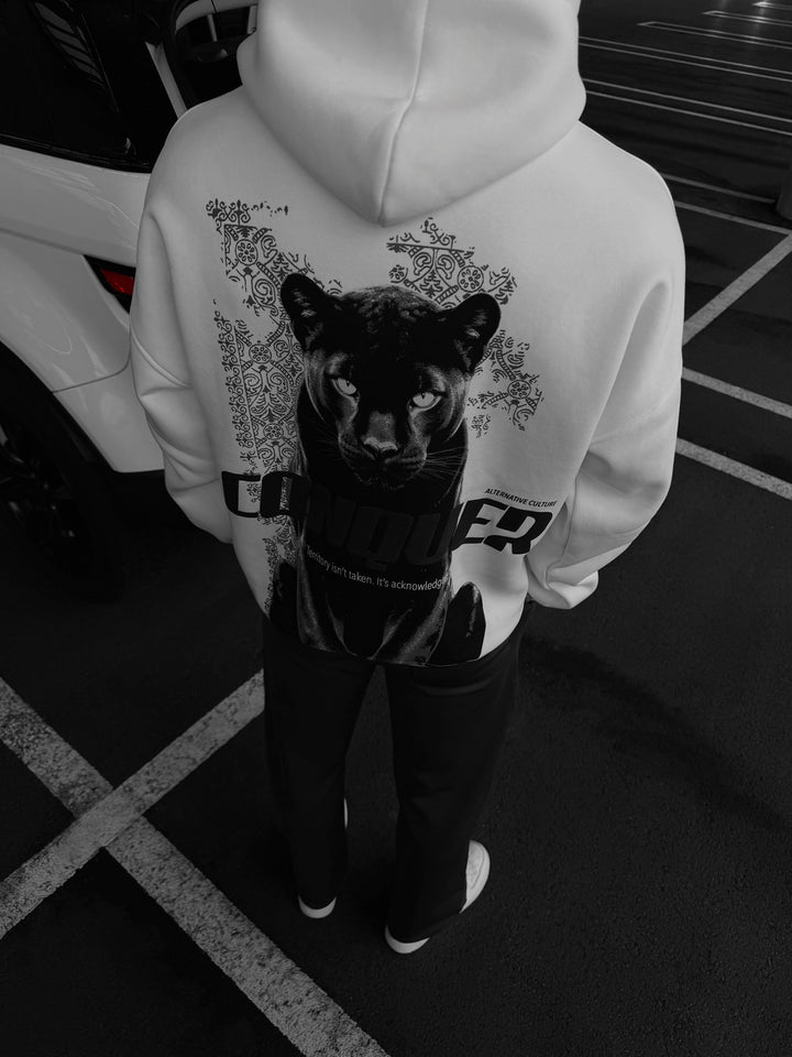 Oversize Conquer Hoodie - Ecru