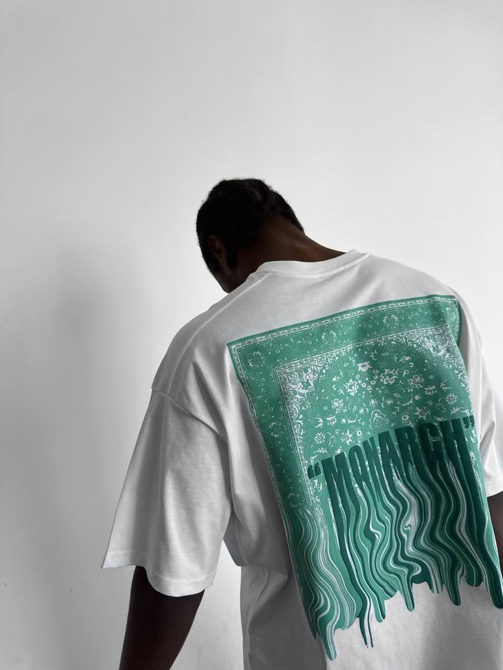 Oversize "Monarch" T-Shirt - Ecru and Green