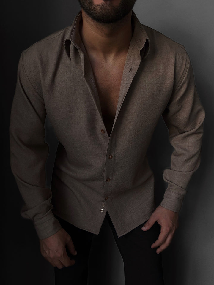 Oversize Oxford Shirt - Beige