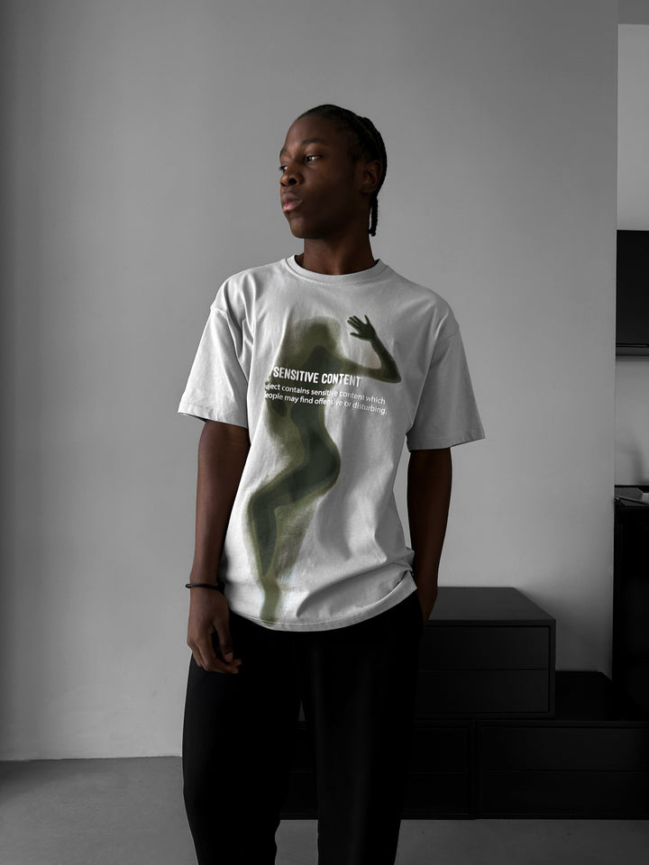 Oversize Sensitive Content T-Shirt - Grey