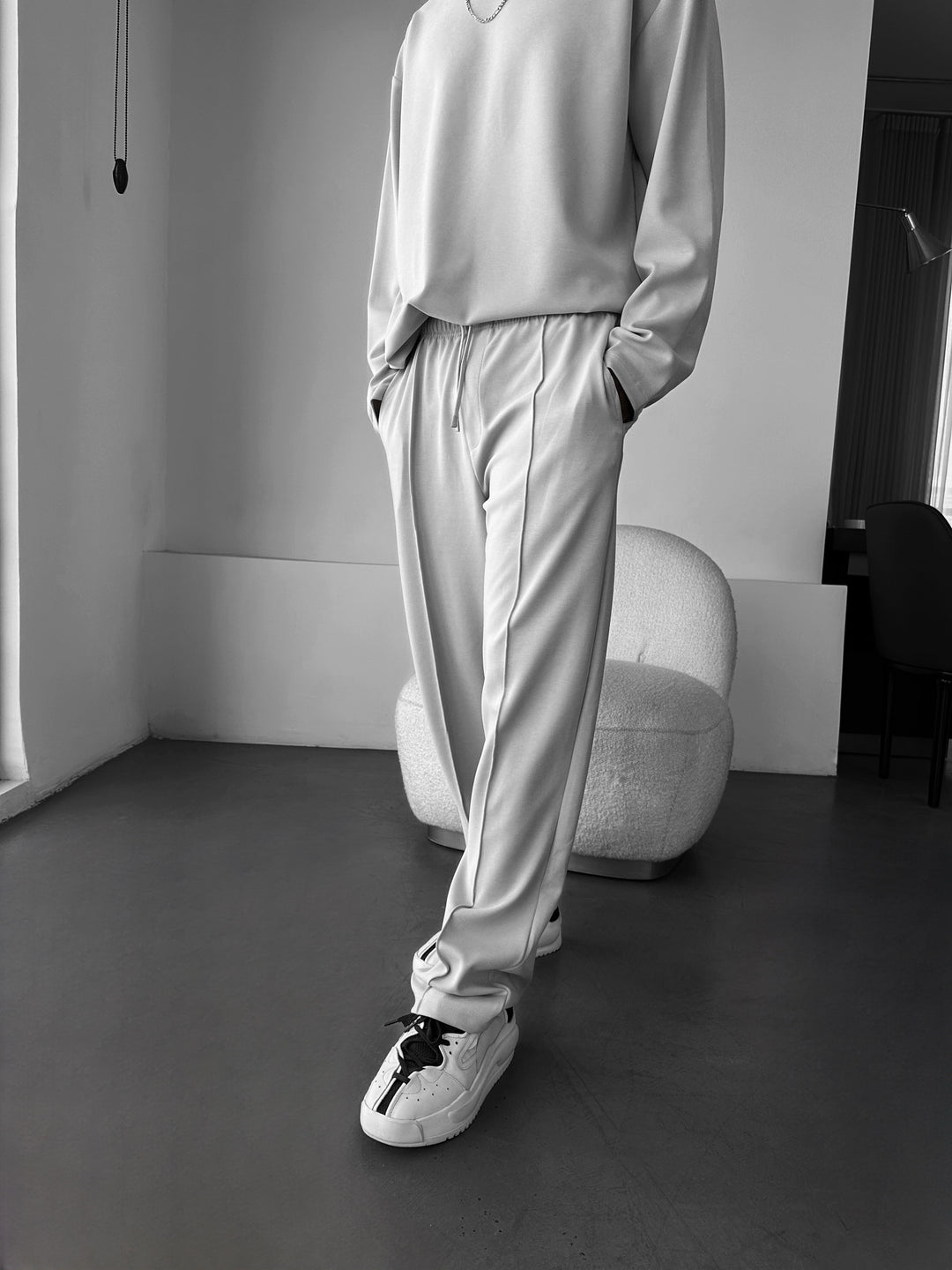 Modal Pleated Trousers - Grey