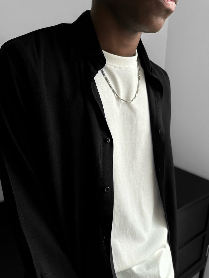Regular Fit Long Arm Shirt - Black