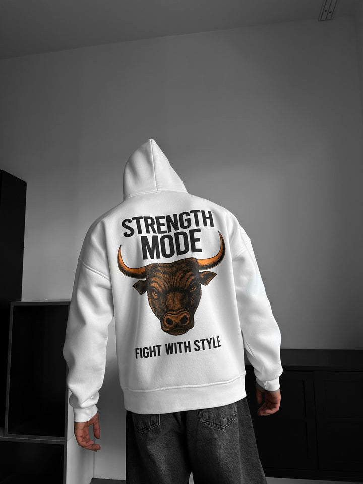 Oversize Strength Mode Hoodie - White