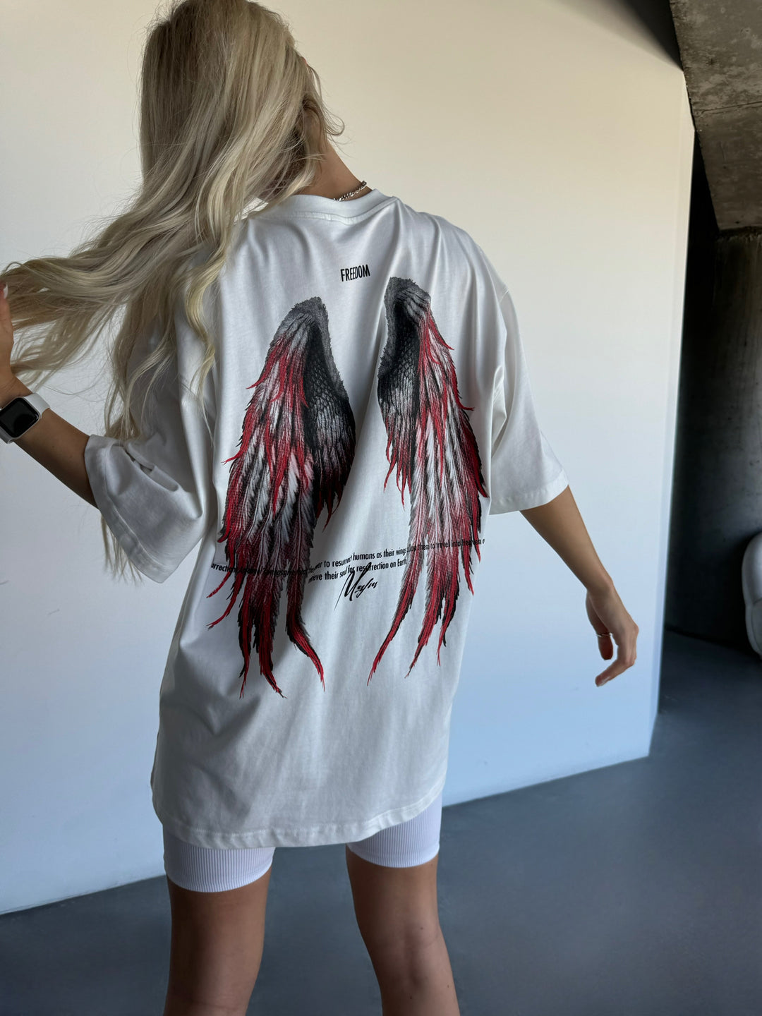 Oversize Angel Wings T-Shirt - White