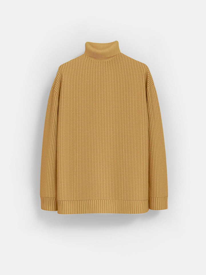 Oversize Collar Knit Sweater - Mustard