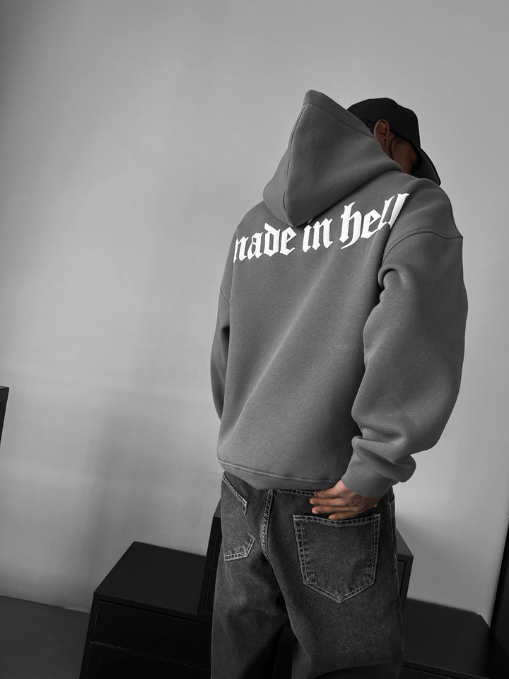 Oversize Made in Hell Hoodie - Anthracite