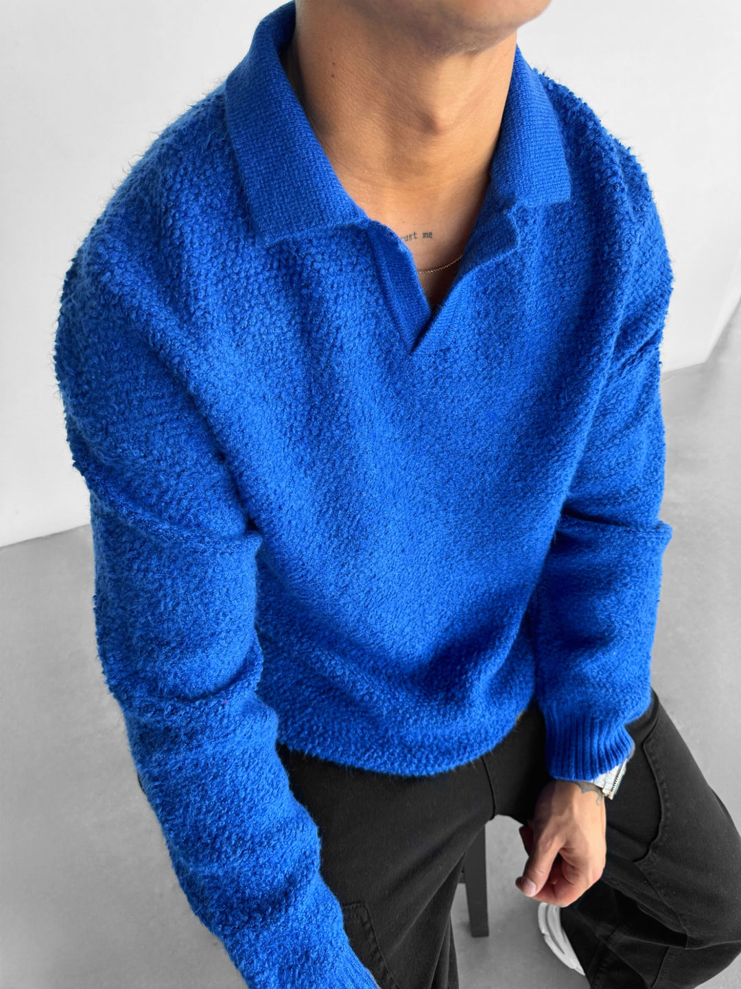 Oversize Collar Brushed Knit Sweater - Saks