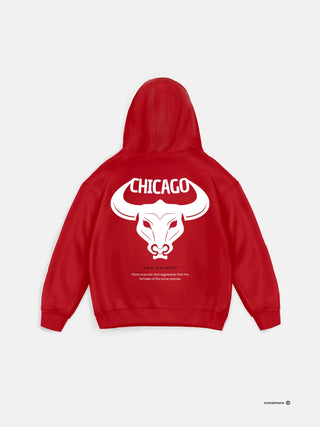 Oversize Chicago Hoodie - Red