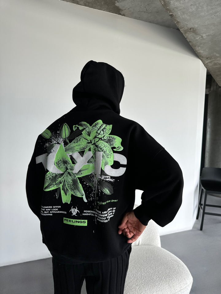 Oversize Toxic Hoodie - Black