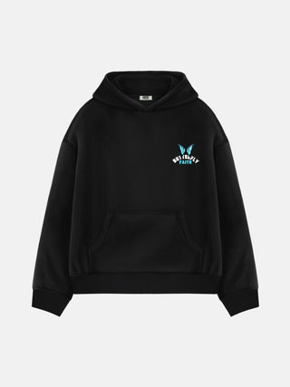 Oversize Butterfly Hoodie - Black and Blue