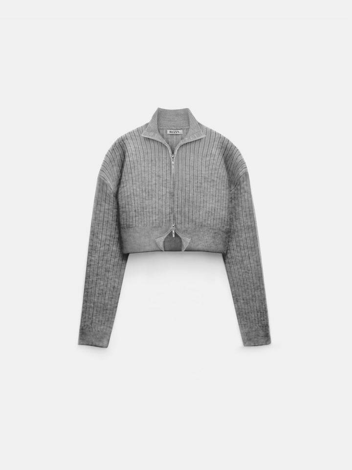 Skinny Knit Jacket - Grey
