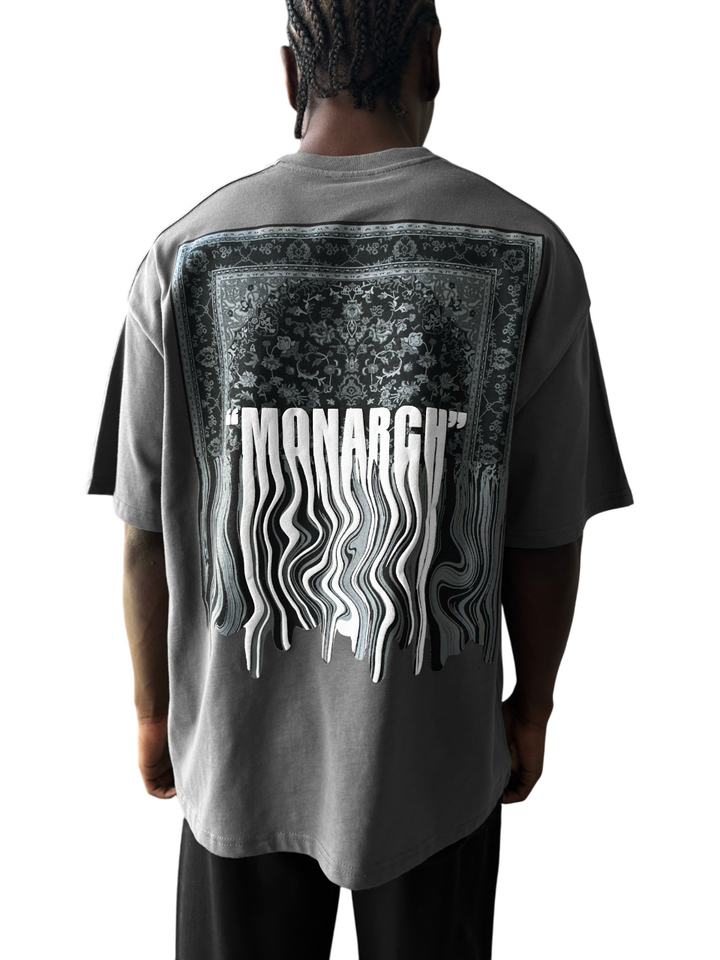 Oversize "Monarch" T-Shirt - Anthracite and White