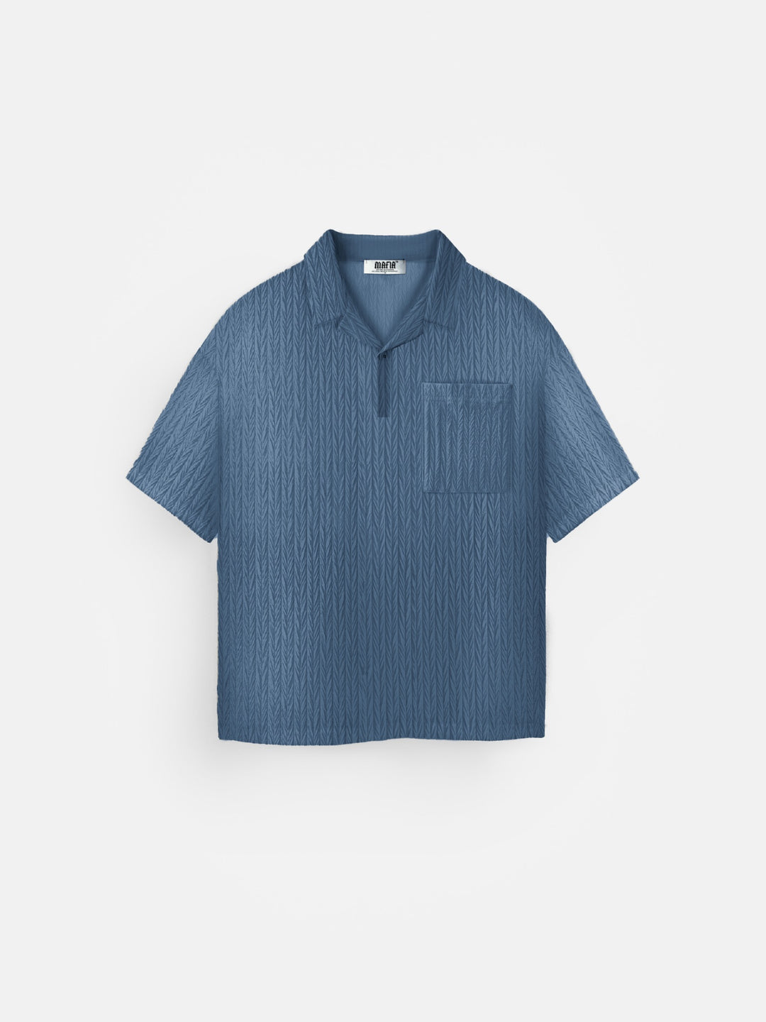 Oversize Structured Polo T-Shirt - Coronet Blue