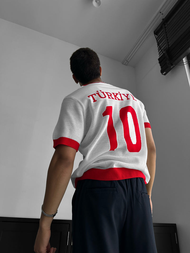 Oversize Türkiye Knit T-shirt - White